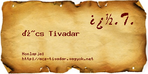 Ács Tivadar névjegykártya