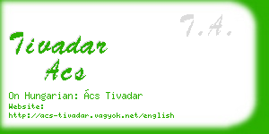 tivadar acs business card
